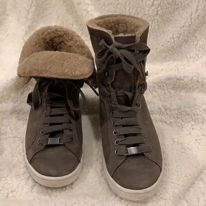 Ugg. Starlyn Leather and Shearling High Top Sneaker.